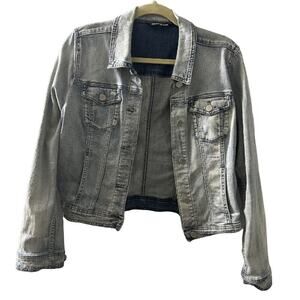 DKNY Jeans Women's Cropped Light Denim Jacket Size Large